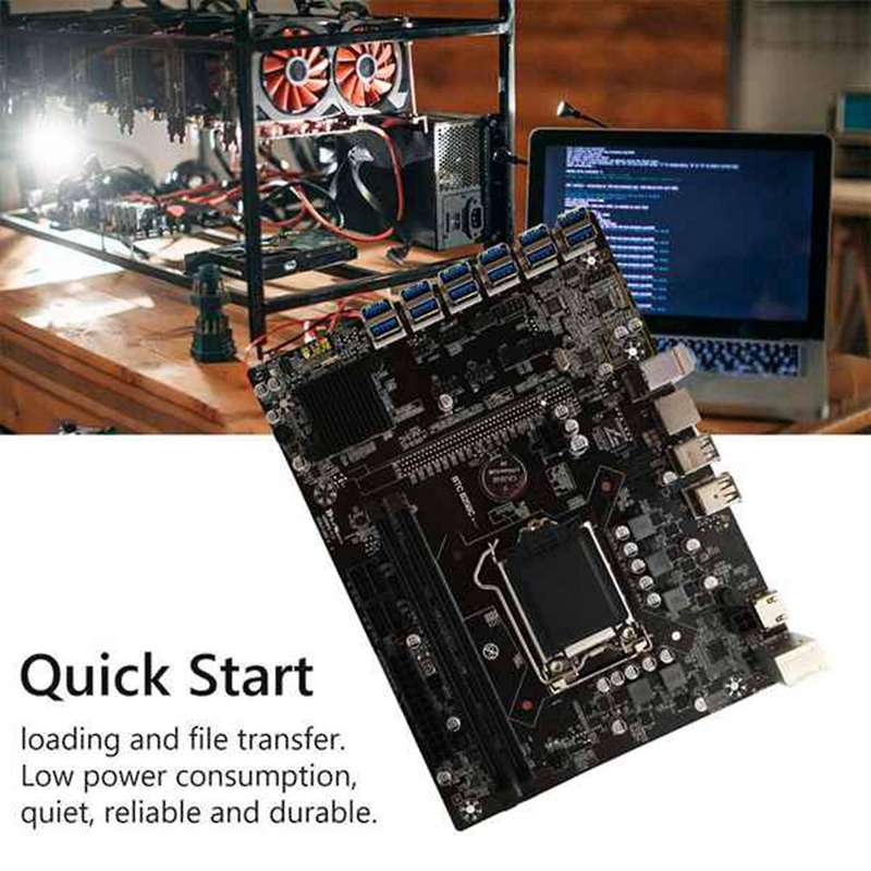 B250c Btc Mining Motherboard with 120g Ssd+ddr4 4gb 2666mhz Ram