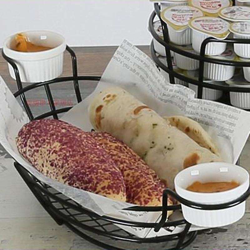 Oval Black Food Basket for Chip Fries & Burger Serving Basket