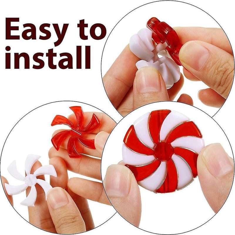 50 Pieces Christmas Garland Candy Swirl Garland Ornament for Xmas