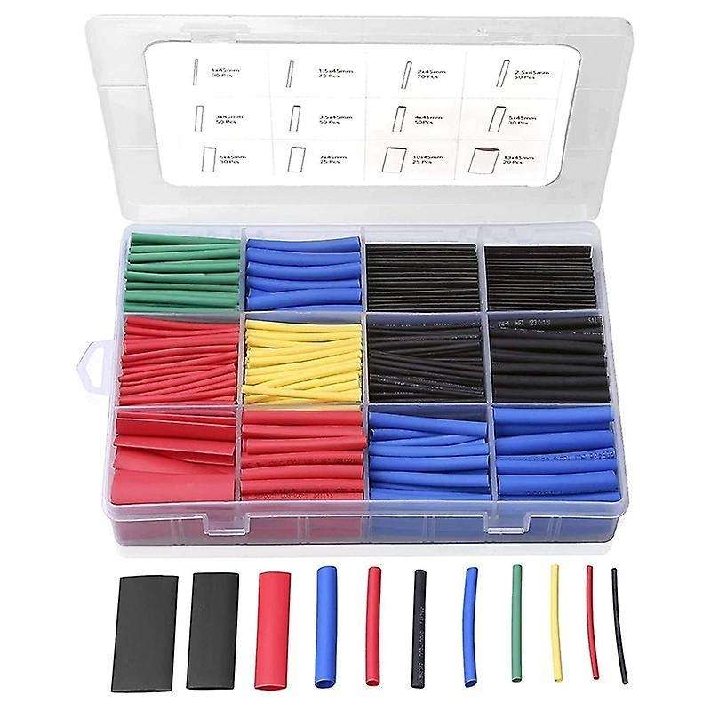 560pcs Electrical Wire Wrap Assortment Heat Shrink Tube Kit with Box