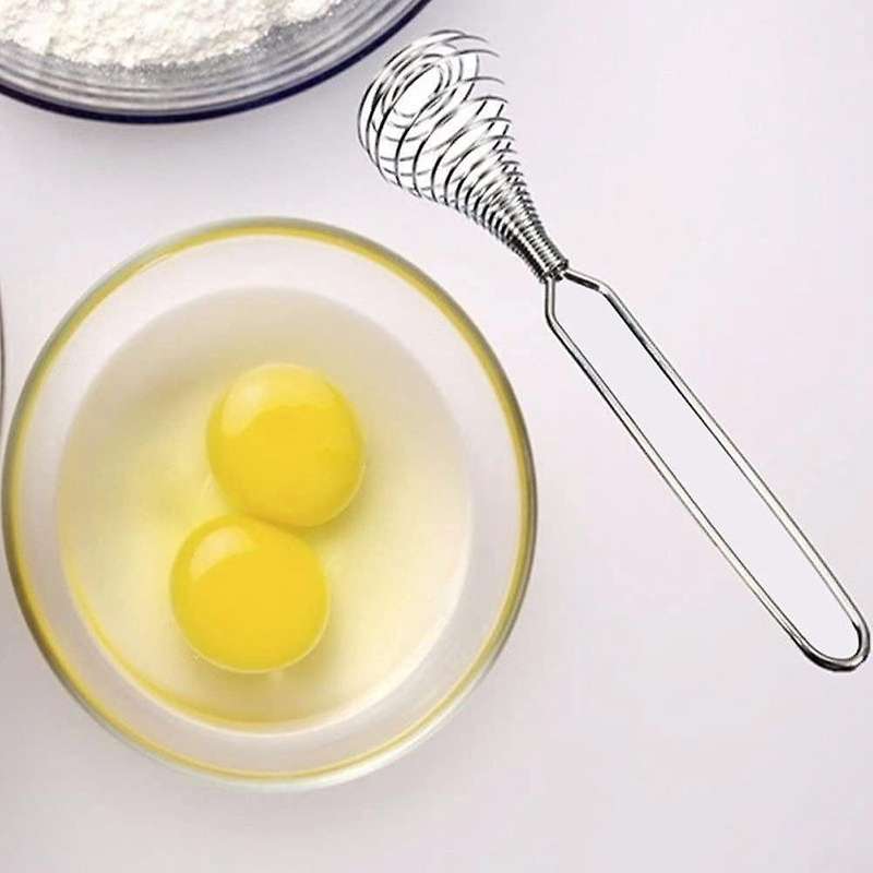 4 Pieces Stainless Steel Spring Whisk, Hand Push Blender for Home