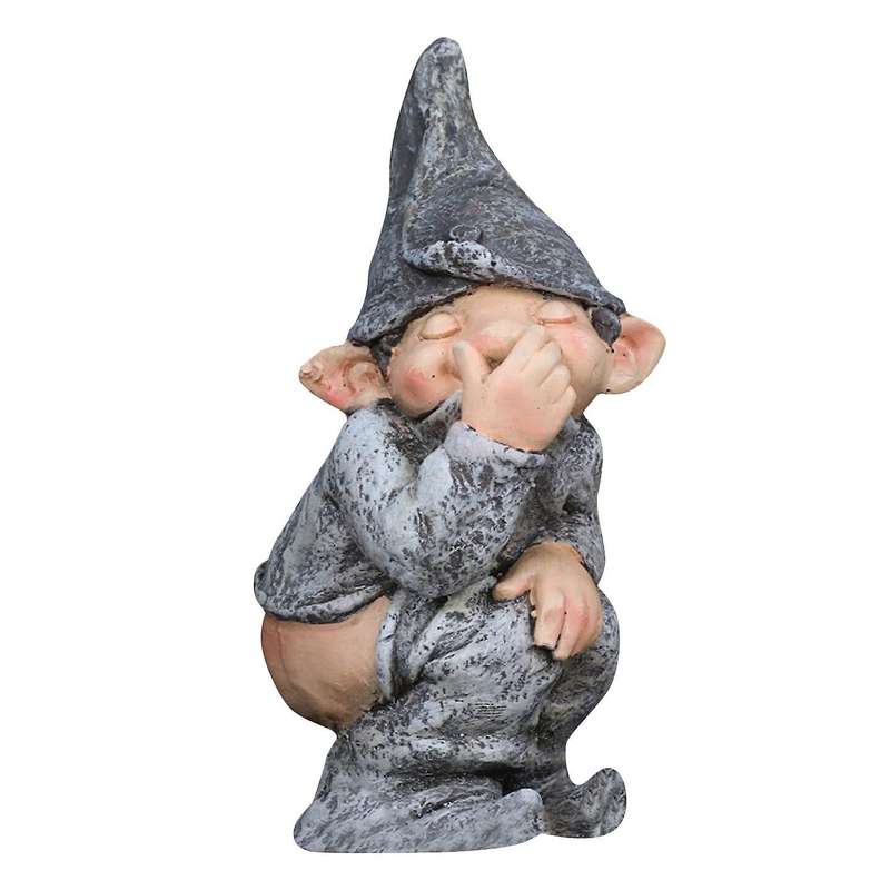 Gnome Pooping Miniature Statue Funny Resin Dwarf Lifelike Wacky Gift