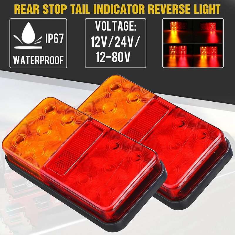2pcs Car 12v-80v 10led Truck Turn Signal Light for Truck Boat Pickup