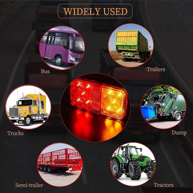 2pcs Car 12v-80v 10led Truck Turn Signal Light for Truck Boat Pickup