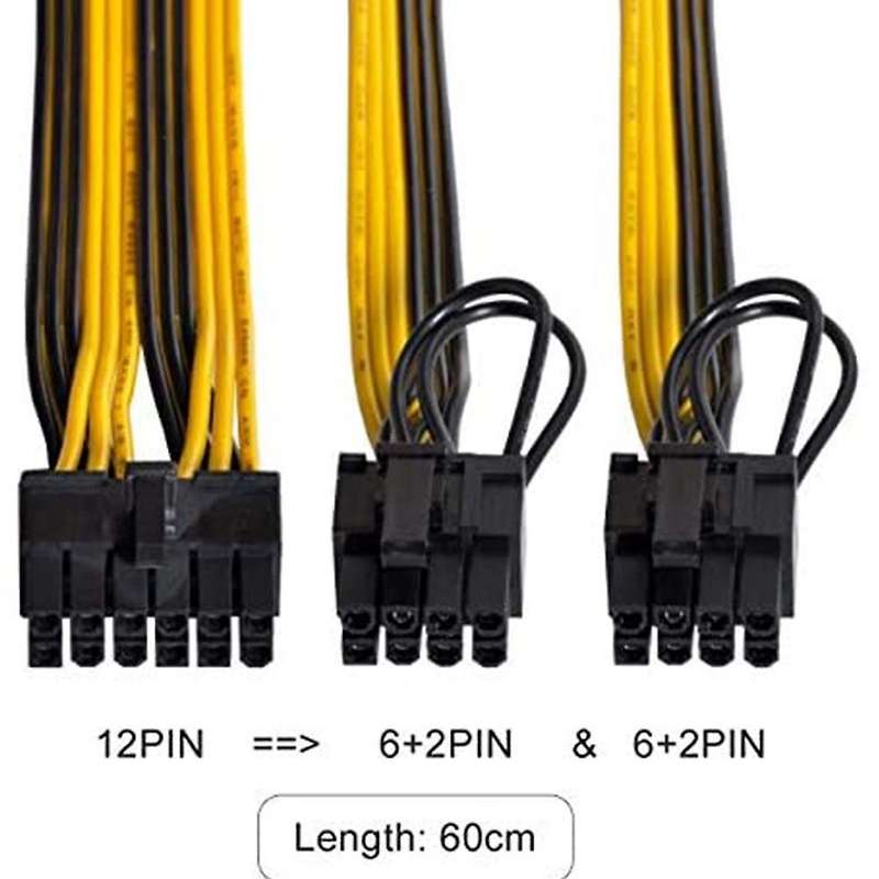 12pin to Dual 8pin(6+2pin) Pci Express Gpu Graphics Card Power