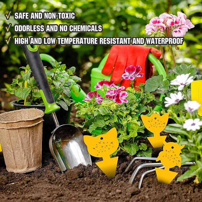 48pcs Dual-sided Yellow Sticky Traps, Gnat Traps for Indoor