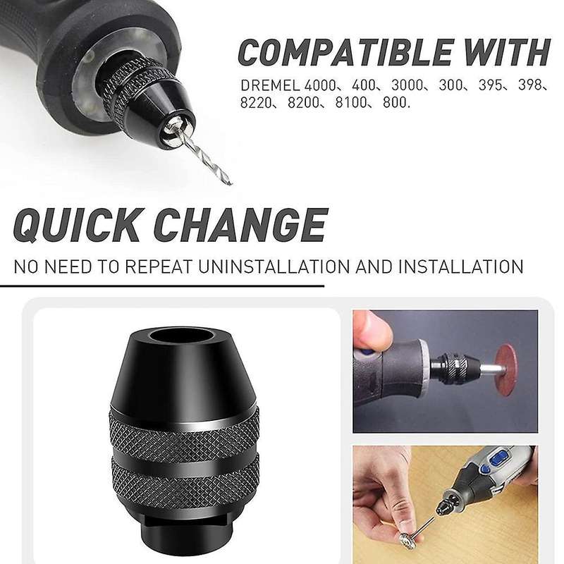 2 Pack Chuck Adapter Quick Change Keyless Drill Chuck Replacement