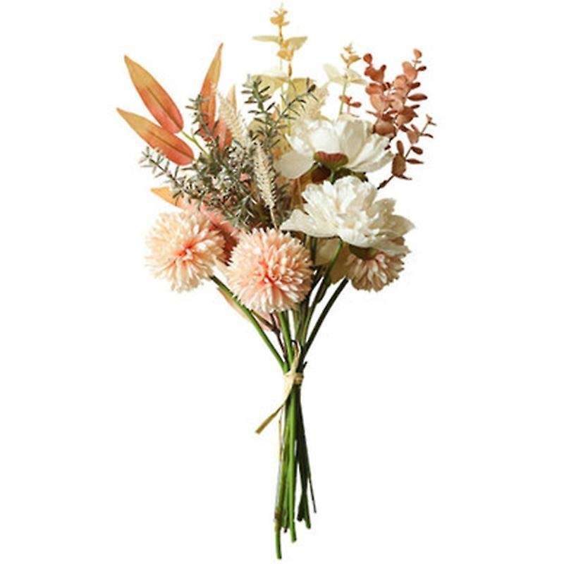 Dandelion Peony Hybrid Flower Bouquet Artificial Fake Autumn Flowers