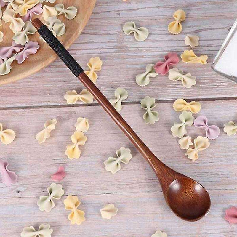 4 Pcs Wooden Spoons Teaspoon Ice Cream Spoon for Coffee Tea Jam Salts