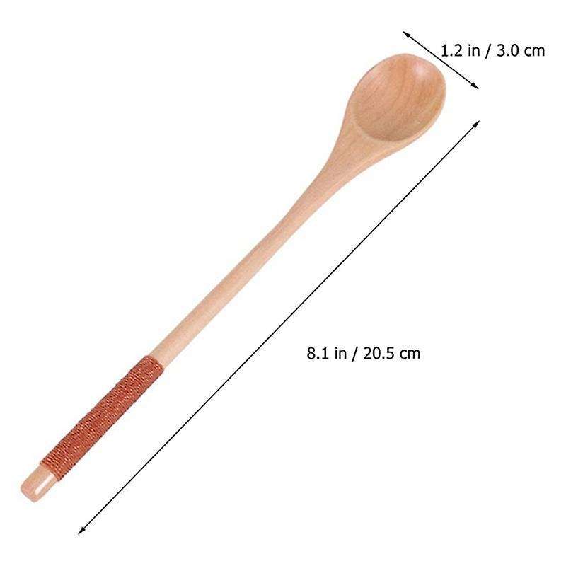 4 Pcs Wooden Spoons Teaspoon Ice Cream Spoon for Coffee Tea Jam Salts