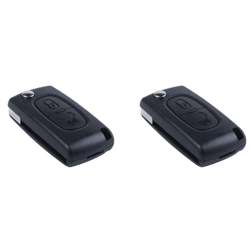 Remote Car Key Case for Citroen C2 C3 C4 C5 C6 C8 2 Buttons Black