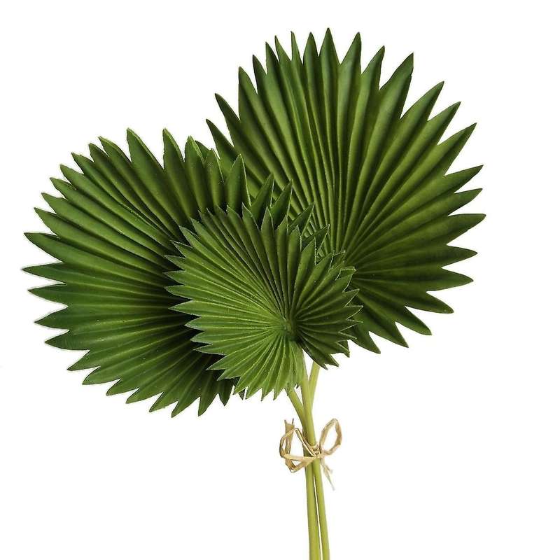 3pcs Artificial Palm Leaves Bunch Green Fake Plants Home Decoration
