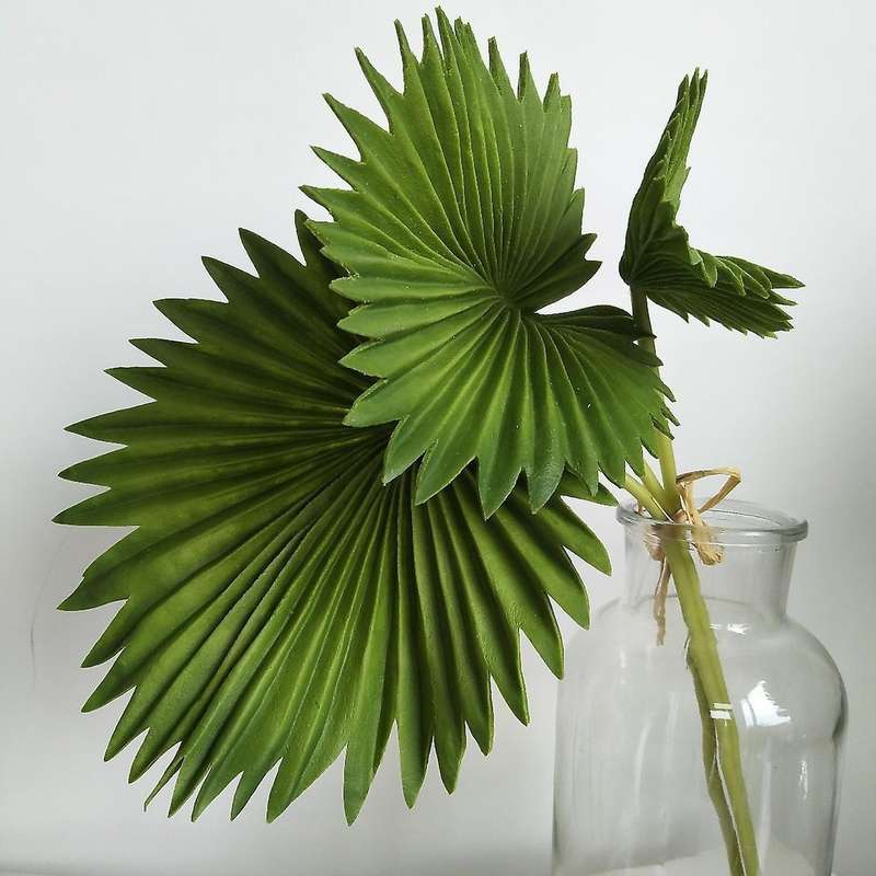 3pcs Artificial Palm Leaves Bunch Green Fake Plants Home Decoration