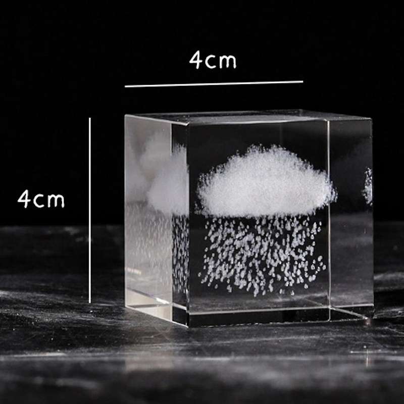 Creative Rain Cloud Transparent Square Crystal Square Crafts , S