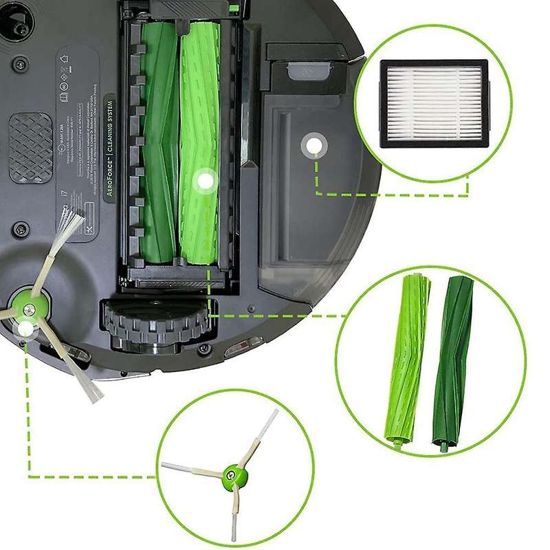 Roller Brush Side Brush Filter for Irobot Roomba I7 I7+ I3 E5 Series