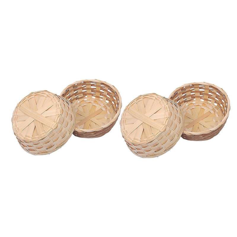 Handmade 7inch Bread Serving Basket Fruit Tray for Food Snack 2 Pcs