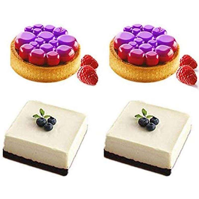 Cake Mold Rings Tart Ring Mold Cake Baking Mould Tool Non Stick 8 Pcs