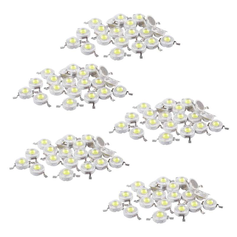 20 Pcs High Power 2 Pin 3w White Led Bead Emitters 170-190lm 6000k