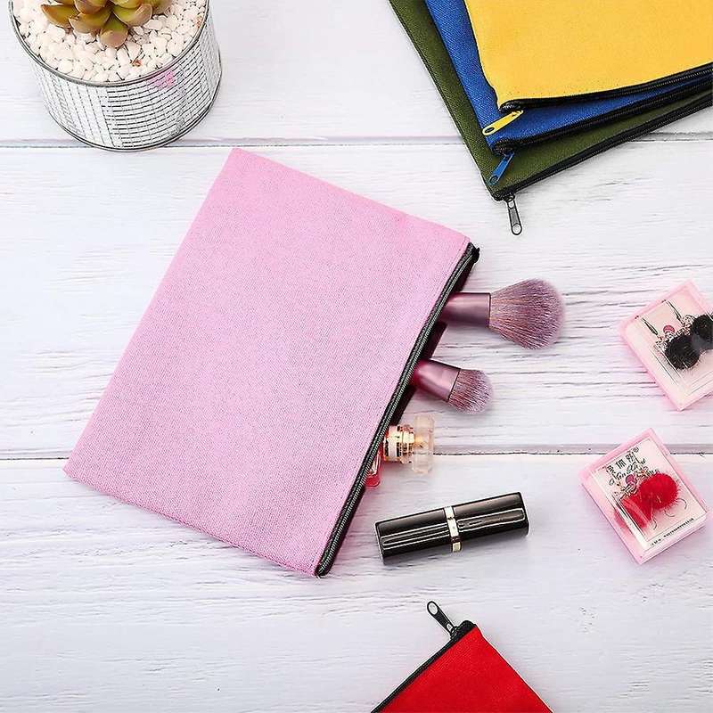 10pcs Cosmetic Bag Multipurpose Makeup Bag with Zipper, Multicolor