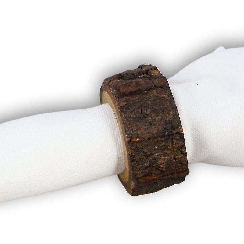 10 Pcs Handcrafted Rustic Wooden Napkin Rings for Table Decoration