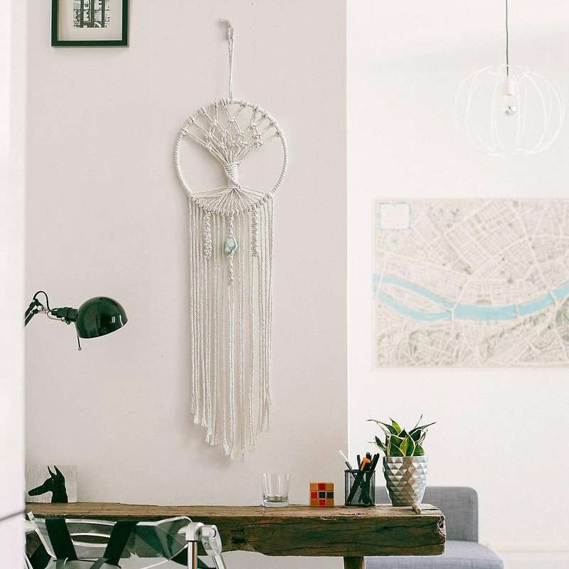 Tree Dream Catcher Wall Hanging Boho Wall Decor with Tassels