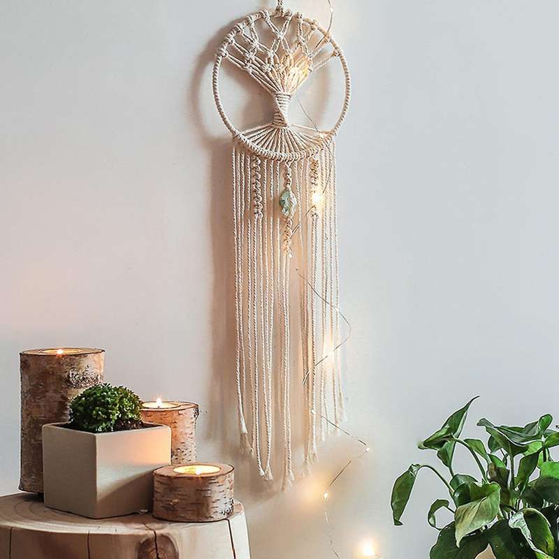 Tree Dream Catcher Wall Hanging Boho Wall Decor with Tassels