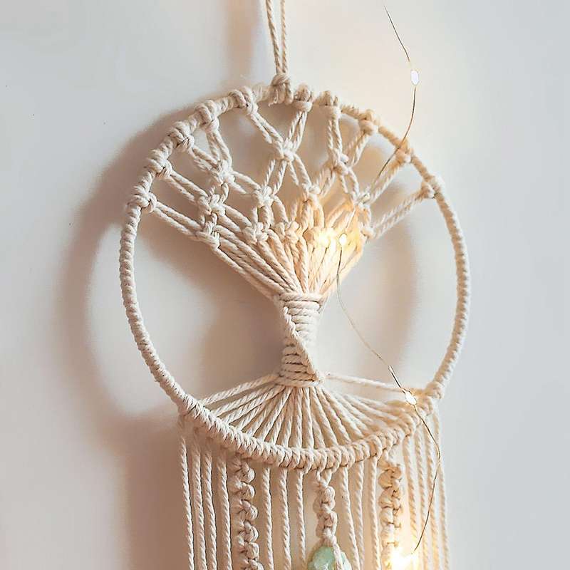 Tree Dream Catcher Wall Hanging Boho Wall Decor with Tassels