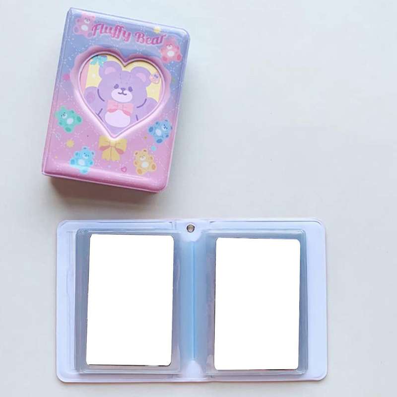 3 Inch Mini Photo Album Kpop Photo Card Holder Star Idol Love(red)