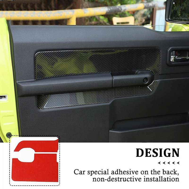 Car Door Inner Side Decoration for Suzuki Jimny, Carbon Fiber