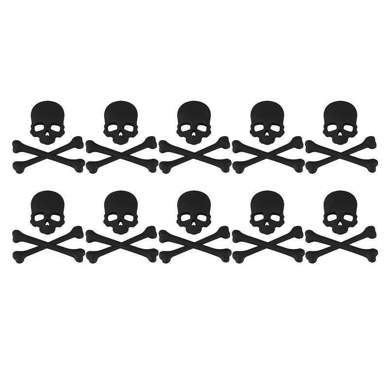 Skull Bone Diseno 3d Motocicleta Coche Emblema Adhesivo Negro