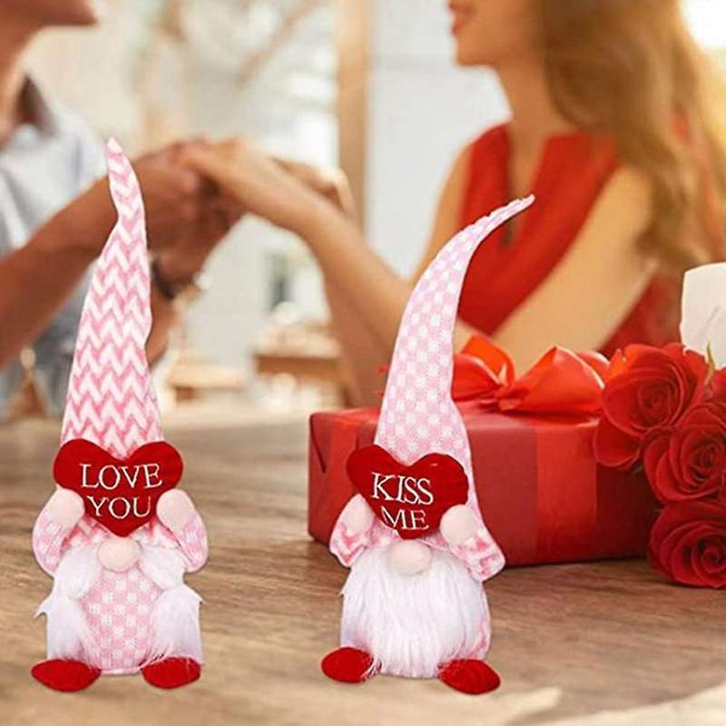 Valentines Day Gnomes Love Faceless Doll Ornament, Home Decor-a
