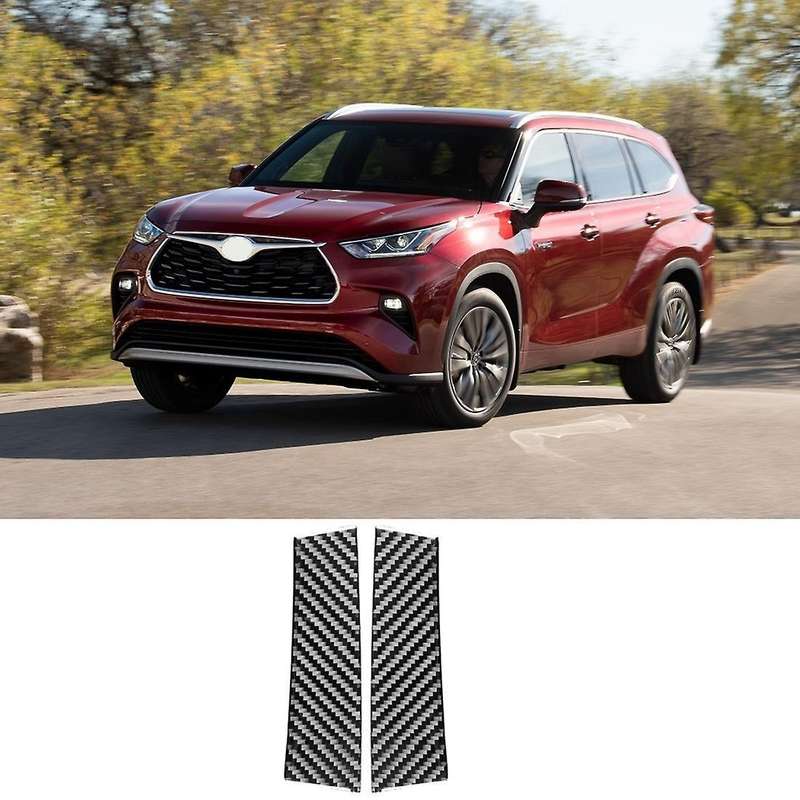 For Toyota Highlander Carbon Fiber Car Window A Pillars Sticker