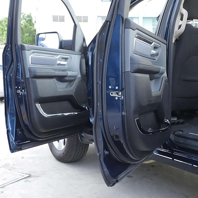 For Dodge Ram 2018-2022 Door Storage Box Groove Trim,abs Silver