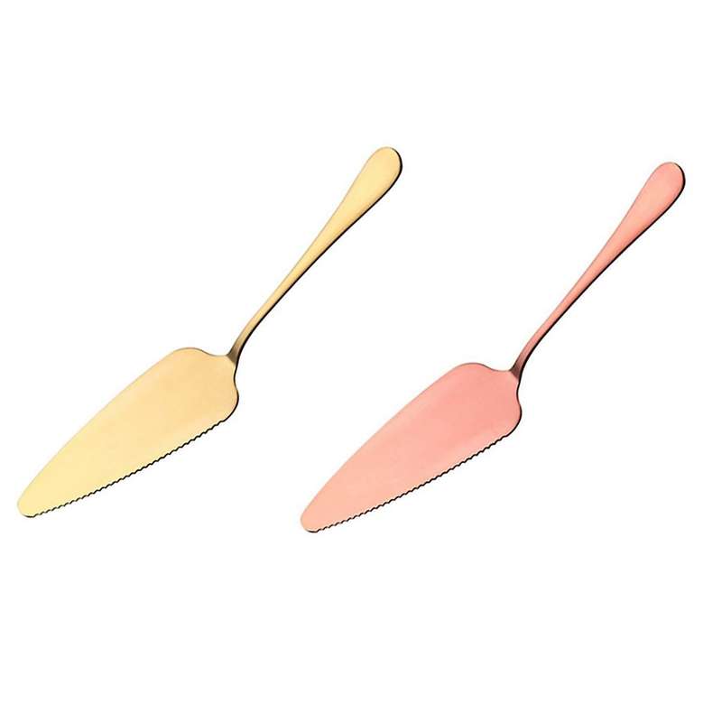 Gold 304 Stainless Steel Triple-cornered Premium Cake Shovel
