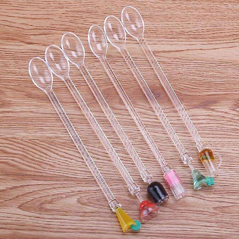 10pcs Acrylic Drink Juice Puddler Stirring Coffee Mixing Spoon Set