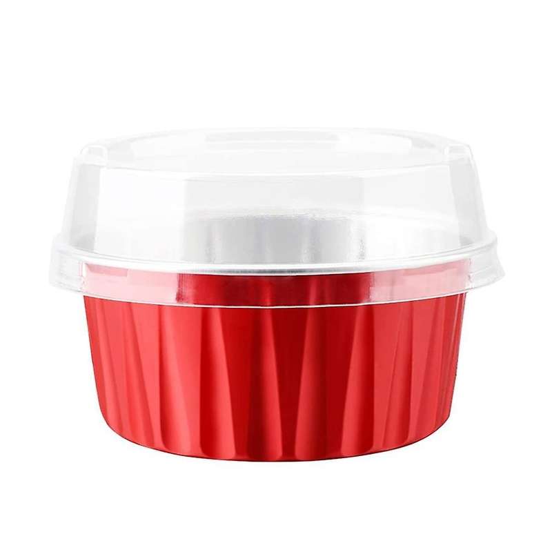 Dessert Cups, Aluminum Foil Mini Cupcake Liners, Muffin Liners, Red