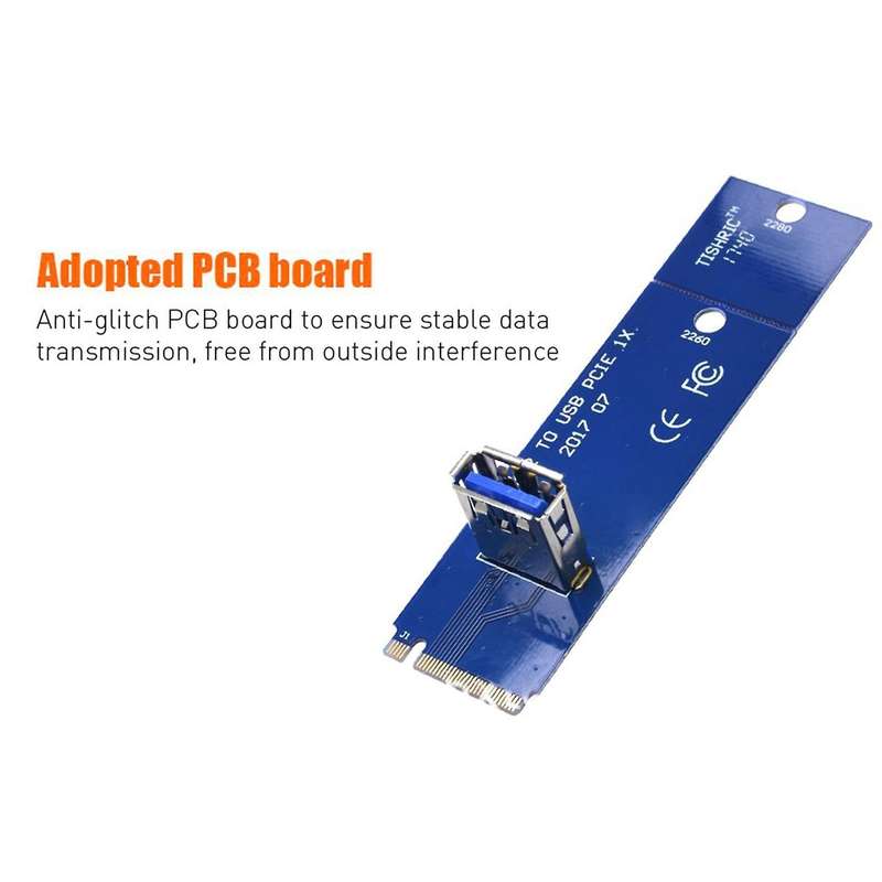 2pcs M.2 Ngff to Pci-e X16 Usb3.0 Riser Card Graphics Card Adapter