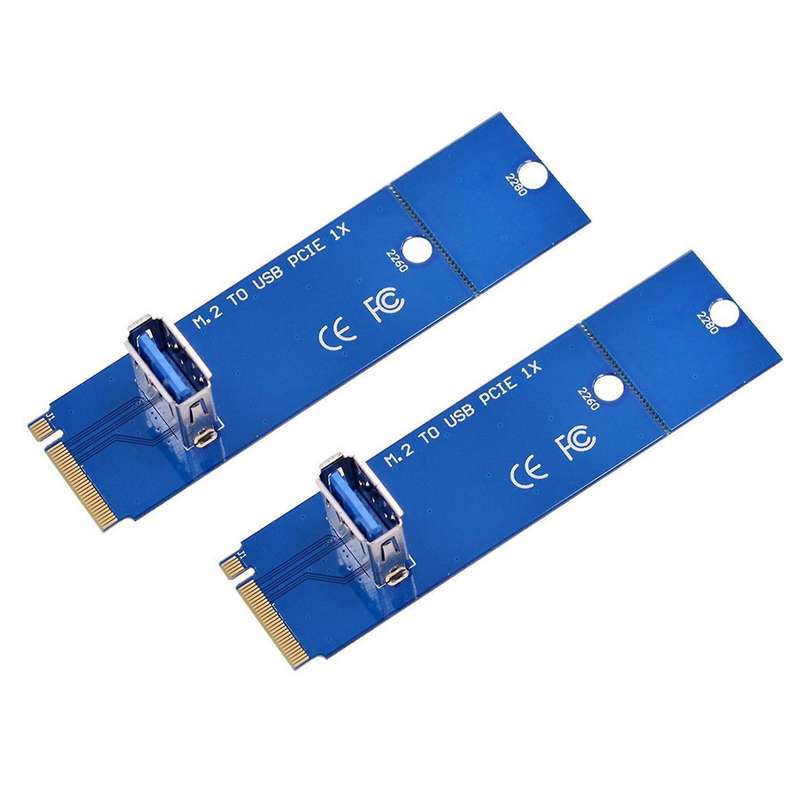 2pcs M.2 Ngff to Pci-e X16 Usb3.0 Riser Card Graphics Card Adapter