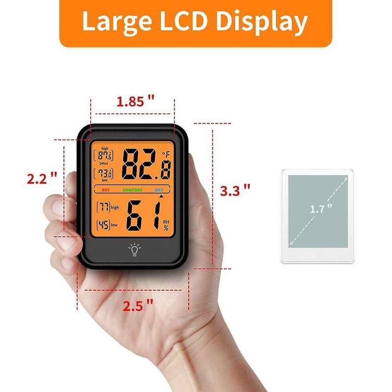 Indoor Thermometer for Home Thermometer and Humidity Gauge Black
