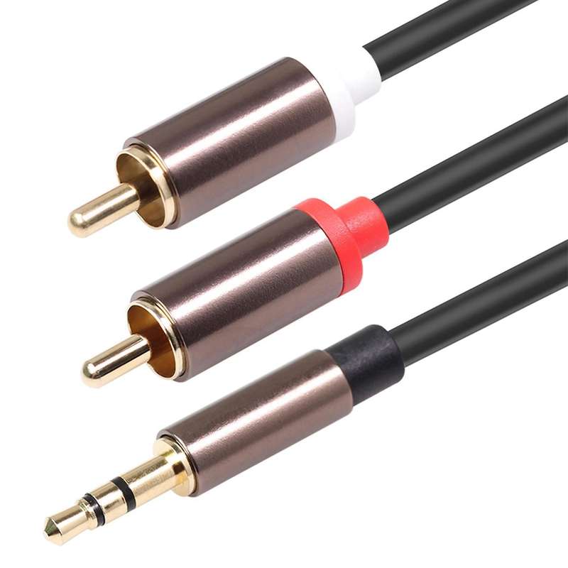 3.5mm to 2rca Audio Cable for Amplifiers Audio Car Aux Mobile Phone