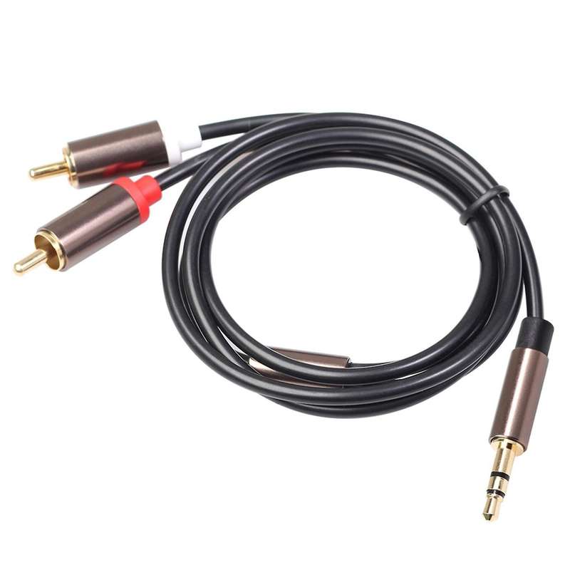 3.5mm to 2rca Audio Cable for Amplifiers Audio Car Aux Mobile Phone
