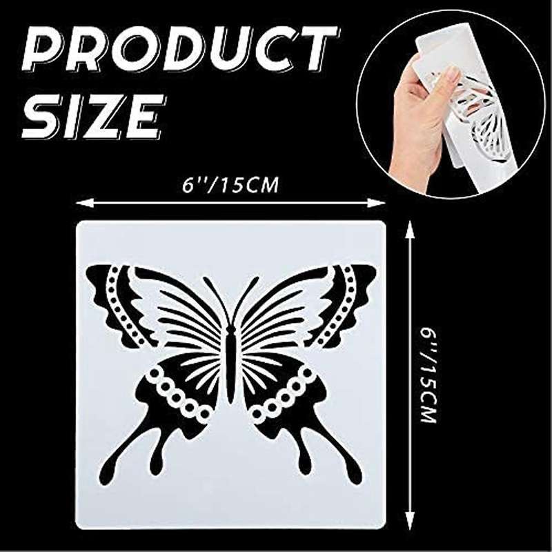 16pcs Reusable Butterfly Stencils Butterfly Template Art Painting