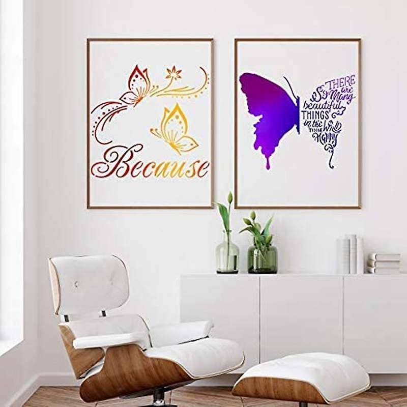 16pcs Reusable Butterfly Stencils Butterfly Template Art Painting