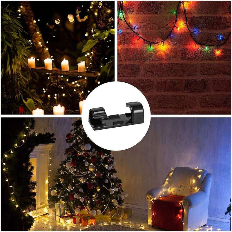 100pcs Cable Clips Cable Tidy Wire Holder Organiser Black