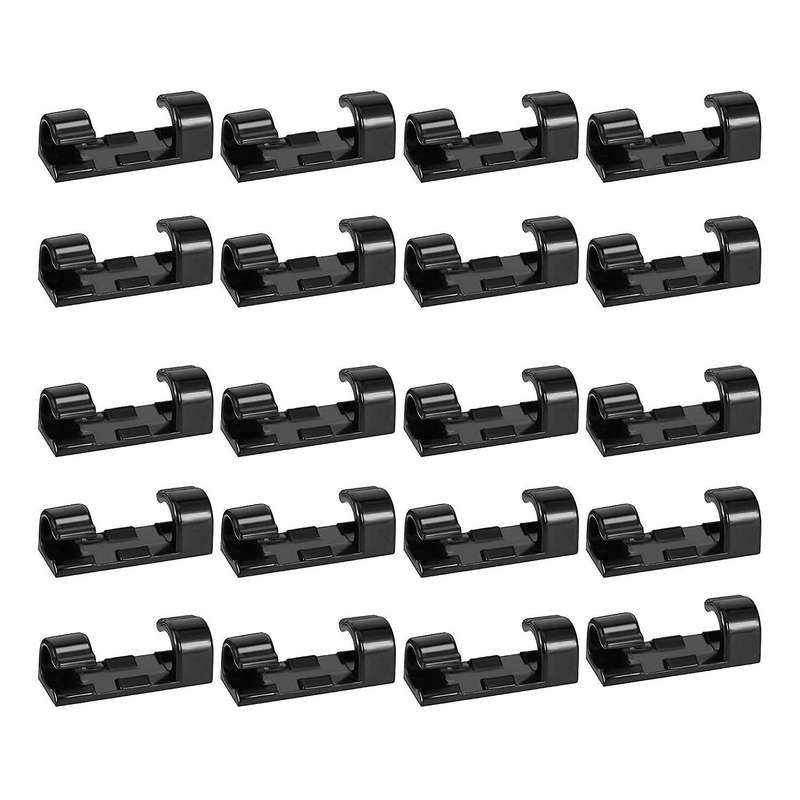 100pcs Cable Clips Cable Tidy Wire Holder Organiser Black