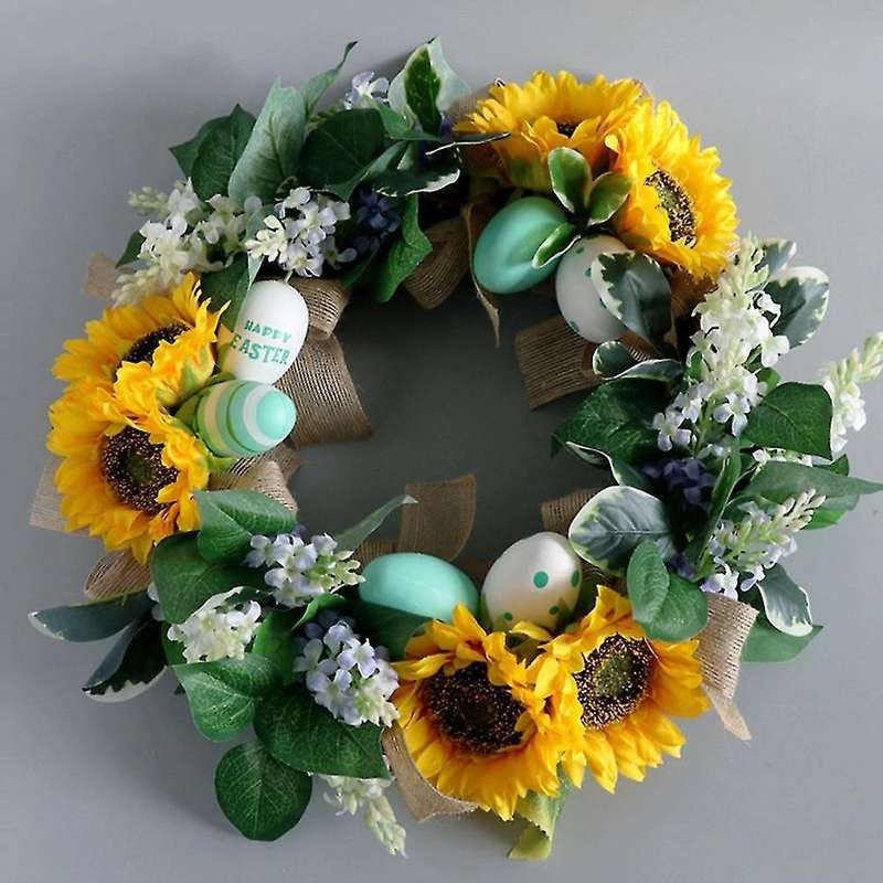 40cm Easter Wreath Easter Eggs Decoration Artificial Sunflower