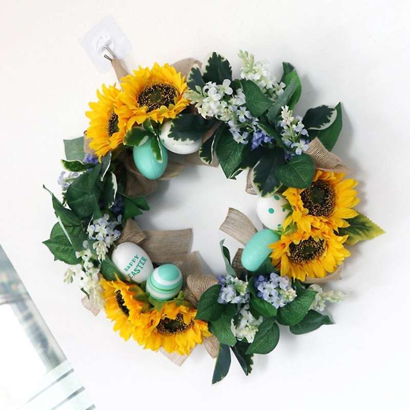 40cm Easter Wreath Easter Eggs Decoration Artificial Sunflower