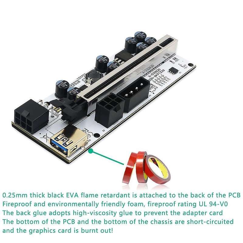 New Version 010-x Pcie Riser with Led for Gpu Btc Mining(1 Pcs)