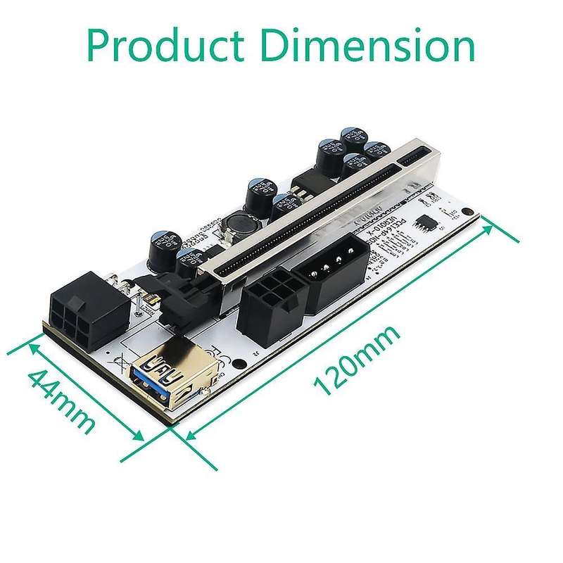 New Version 010-x Pcie Riser with Led for Gpu Btc Mining(1 Pcs)