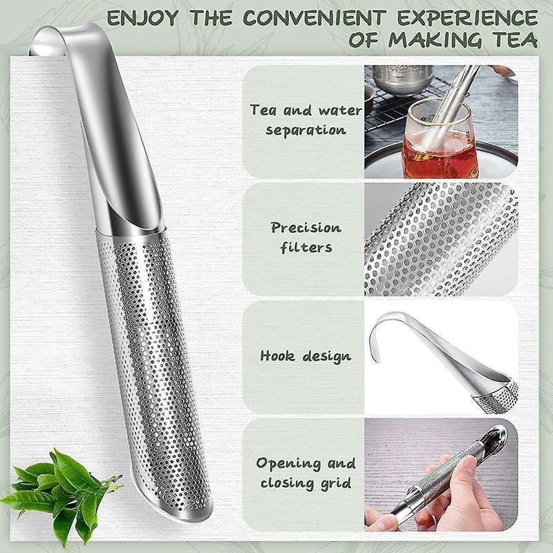 1set Tea Infuser Stick Pipe for Tea Leaf Infuser Fine Mesh